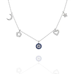 Erkoc Gold Silver 925 Ayar Gümüş Şans Kolyesi