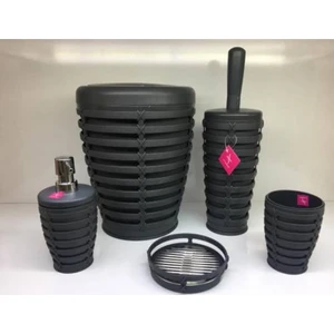 Palm 5'li Yuvarlak Banyo Seti Gri