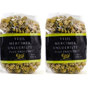 Ezgi Gıda Vegan Yeşil Mercimek Unlu Burgu Makarna 350 gr x 2'li