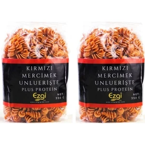 Ezgi Gıda Vegan Kırmızı Mercimek Unlu Burgu Makarna 350 gr x 2'li