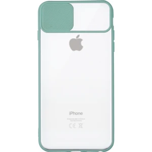 Apple iPhone Se 2020 Kapak Lensi Açılır Kapanır Kamera Korumalı Silikon Kılıf - Su Yeşili