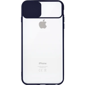 Apple iPhone 6s Plus Kapak Lensi Açılır Kapanır Kamera Korumalı Silikon Kılıf - Lacivert