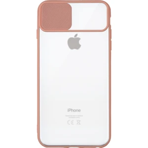 Apple iPhone 6s Plus Kapak Lensi Açılır Kapanır Kamera Korumalı Silikon Kılıf - Pudra
