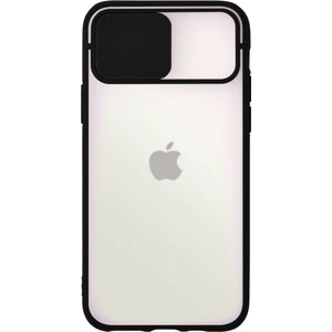 Apple iPhone 12 Pro Max Kapak Lensi Açılır Kapanır Kamera Korumalı Silikon Kılıf - Siyah