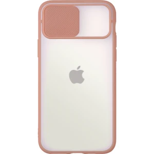 Apple iPhone 11 Pro Kapak Lensi Açılır Kapanır Kamera Korumalı Silikon Kılıf - Pudra