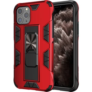 Apple iPhone 11 Pro Max Kapak Standlı Mıknatıslı Tank Kılıf - Kırmızı