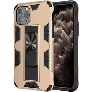 Apple iPhone 11 Pro Max Kapak Standlı Mıknatıslı Tank Kılıf - Gold