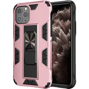 Apple iPhone 11 Pro Max Kapak Standlı Mıknatıslı Tank Kılıf - Rose Gold
