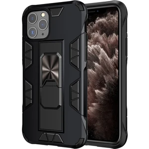 Apple iPhone 11 Pro Max Kapak Standlı Mıknatıslı Tank Kılıf - Siyah