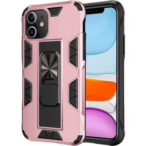 Apple iPhone 11 Kapak Standlı Mıknatıslı Tank Kılıf - Rose Gold