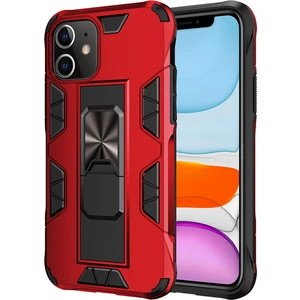 Apple iPhone 11 Kapak Standlı Mıknatıslı Tank Kılıf - Kırmızı