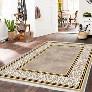 Bazaarforum Gold Serisi Deri Taban Saçaklı Salon Halısı 100 x 200 cm FM-2482