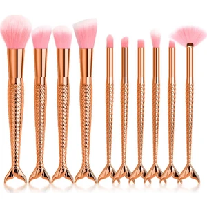 Mujgan 10'lu Parlak Balık Makyaj Fırça Seti - Gold