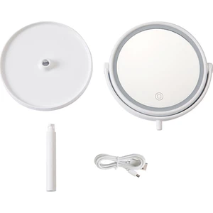 Gojoy Tech & Gifts LED Işıklı & Dokunmatik ve Organizerli Usb'li Makyaj Aynası (Beyaz)