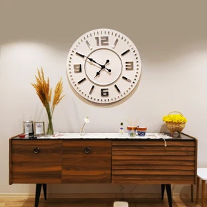 RacartShop Dekoratif Ahşap Ayrıntılı Aynalı Saat-44