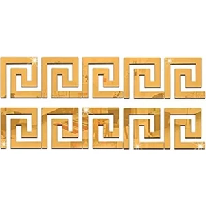 Ps Stickers Dekor Süs Labırent 20 Adet Pleksi Dekoratif Ayna Gold 1010CM