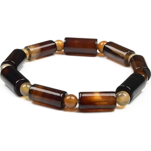 Akik Taşı Silindir Özel Tasarım Enerji Bilekliği