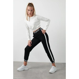 Belden Bağlamalı Şerit Detaylı Yazı Baskılı Cepli Eşofman Altı Kadın EŞOFMAN ALTI 5862856