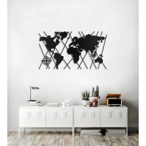 İnnova Metal Metal Dünya Haritası Metal Duvar Dekorasyonu 145 x 80 cm