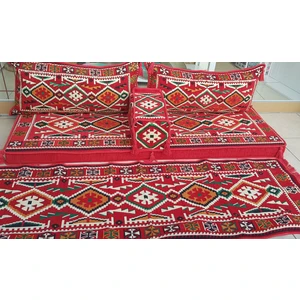 Şark Köşesi Anadolu Desenli Minderi, Kilim Takımı Sünger Dahil Kırmızı ( Dolu )