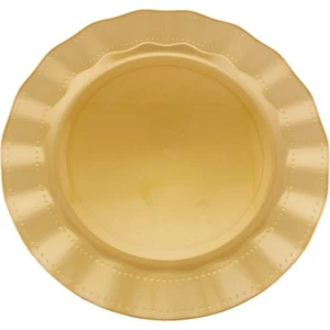 Lüks Sert Plastik Tabak Renkli 18 cm 6 Adet Gold