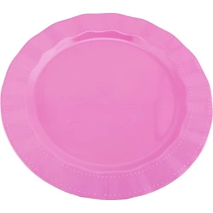 Lüks Sert Plastik Tabak Renkli 18 cm 6 Adet Pembe