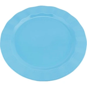 Lüks Sert Plastik Tabak Renkli 26 cm 6 Adet Mavi