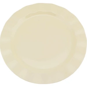 Lüks Sert Plastik Tabak Renkli 26 cm 6 Adet Krem