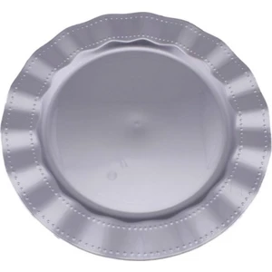Lüks Sert Plastik Tabak Renkli 26 cm 6 Adet Gümüş