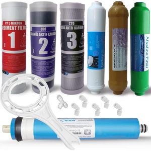 Iono 7 Aşamalı Mineral ve Alkali Filtreli Açık Kasa Filtre Seti