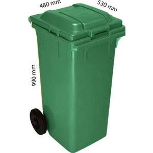 Çöp Kovası 120 lt Plastik  Yeşil