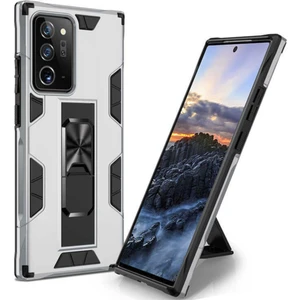 Caseart Samsung Galaxy Note 20 Ultra Kapak Standlı Mıknatıslı Tank Kılıf - Gri