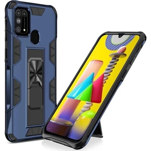 Caseart Samsung Galaxy M31 Kapak Standlı Mıknatıslı Tank Kılıf - Lacivert
