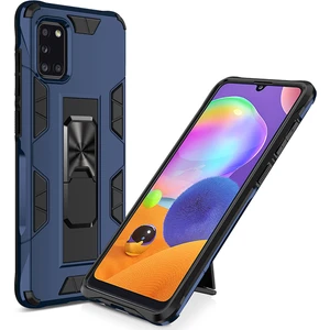Caseart Samsung Galaxy A31 Kapak Standlı Mıknatıslı Tank Kılıf - Lacivert