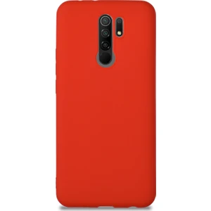 Caseart Xiaomi Redmi 9 Kılıf Kamera Korumalı Premier Silikon Kapak - Kırmızı