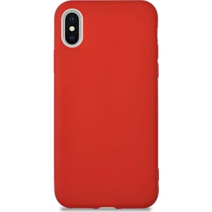 Caseart Apple iPhone X Kılıf Kamera Korumalı Premier Silikon Kapak - Kırmızı