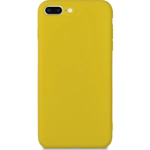 Caseart Apple iPhone 8 Plus Kılıf Kamera Korumalı Premier Silikon Kapak - Sarı