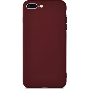 Caseart Apple iPhone 8 Plus Kılıf Kamera Korumalı Premier Silikon Kapak - Mürdüm