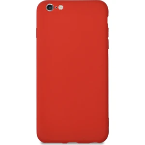 Caseart Apple iPhone 6 Plus Kılıf Kamera Korumalı Premier Silikon Kapak - Kırmızı