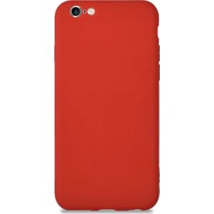 Caseart Apple iPhone 6 Kılıf Kamera Korumalı Premier Silikon Kapak - Kırmızı