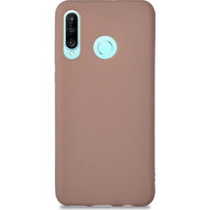 Caseart Huawei P30 Lite Kılıf Kamera Korumalı Premier Silikon Kapak - Sütlü Çikolata
