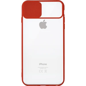 Caseart Apple iPhone 7 Plus Kapak Sürgülü Kamera Korumalı Silikon Kılıf - Kırmızı