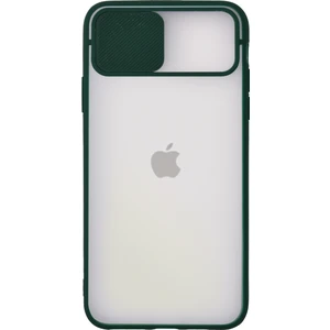 Caseart Apple iPhone 11 Pro Max Kapak Sürgülü Kamera Korumalı Silikon Kılıf - Yeşil