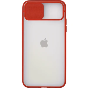 Caseart Apple iPhone 11 Pro Max Kapak Sürgülü Kamera Korumalı Silikon Kılıf - Kırmızı