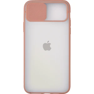 Caseart Apple iPhone 11 Pro Max Kapak Sürgülü Kamera Korumalı Silikon Kılıf - Pudra