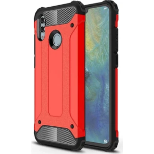 Caseart Huawei P Smart 2019 Kapak Çift Katmanlı Zırh Tank Kılıf - Kırmızı