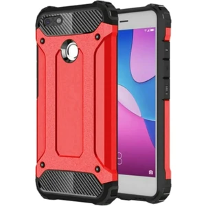 Caseart Huawei P9 Lite Mini Kapak Çift Katmanlı Zırh Tank Kılıf - Kırmızı