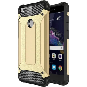 Caseart Huawei P9 Lite 2017 Kapak Çift Katmanlı Zırh Tank Kılıf - Gold
