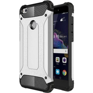 Caseart Huawei P9 Lite 2017 Kapak Çift Katmanlı Zırh Tank Kılıf - Gri