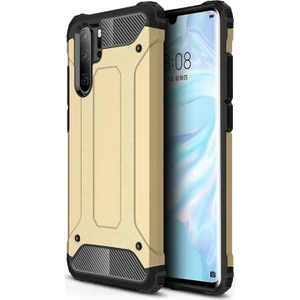 Caseart Huawei P30 Pro Kapak Çift Katmanlı Zırh Tank Kılıf - Gold